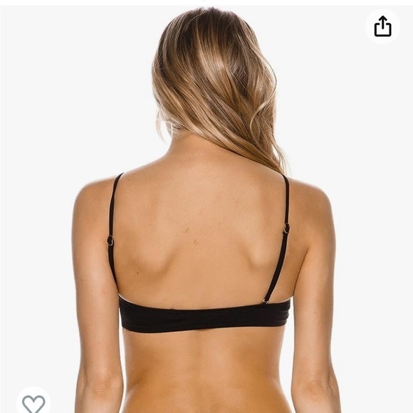 L*space Jaime Criss Cross Adjustable Straps Black Bikini Swimwear Top Sz Medium - Picture 3 of 6